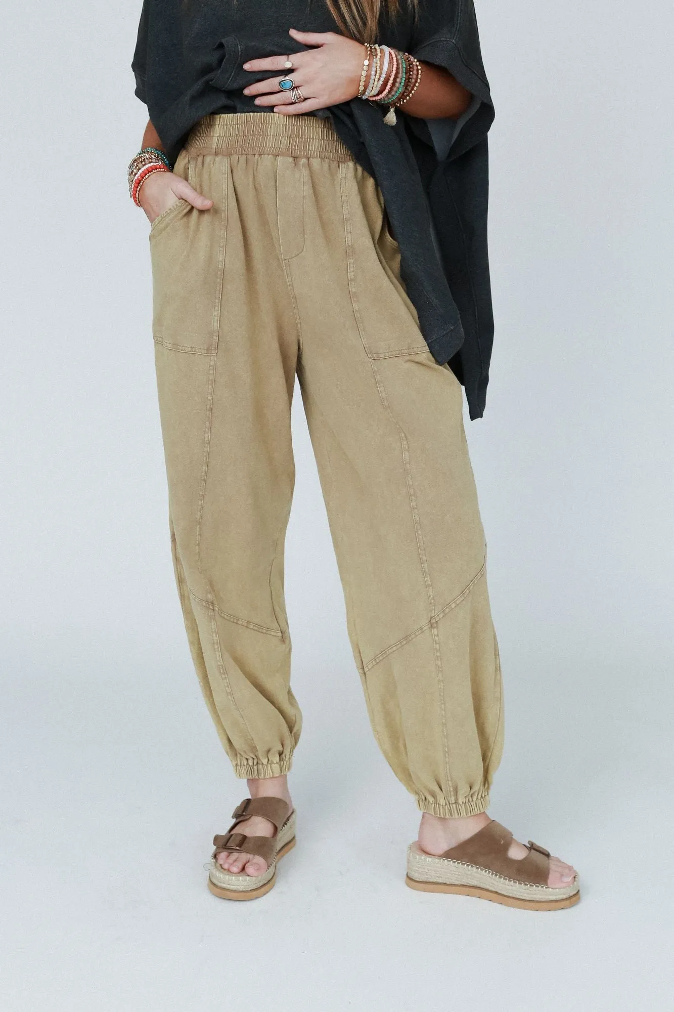 Tranquil Tide Taupe Jogger Pants