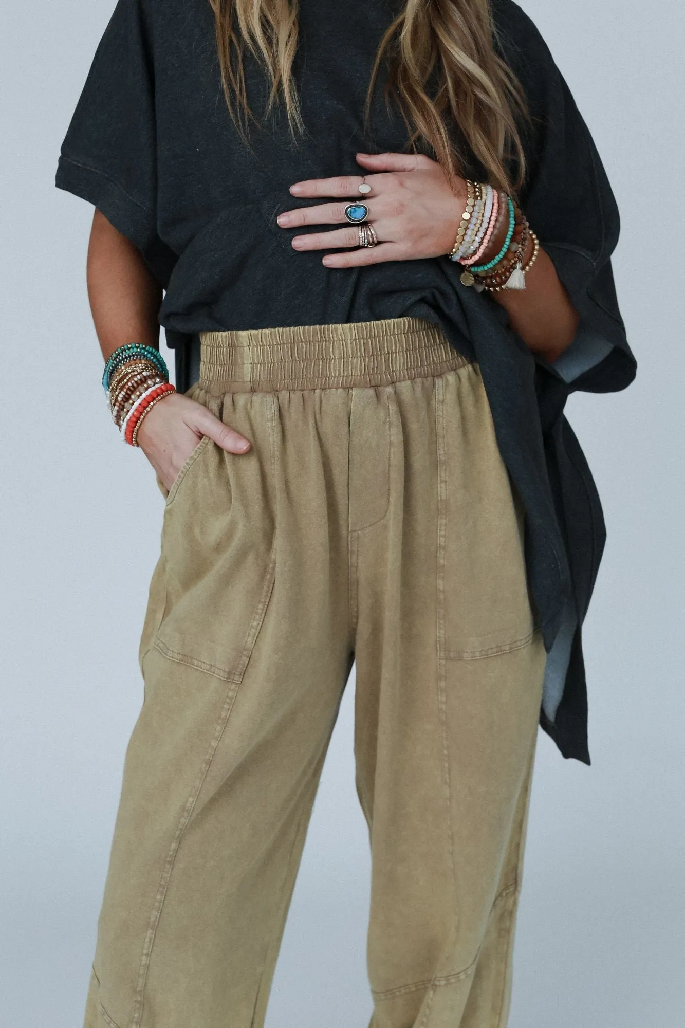 Tranquil Tide Taupe Jogger Pants