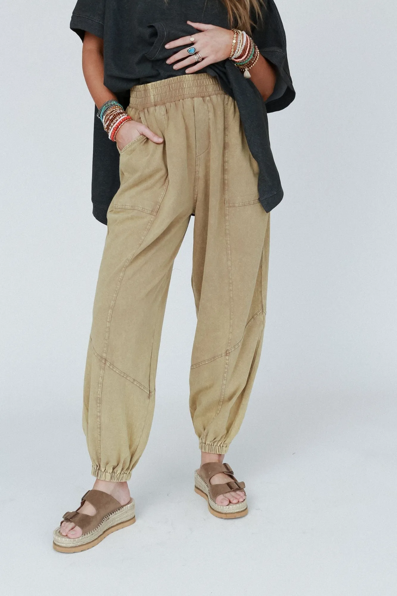 Tranquil Tide Taupe Jogger Pants