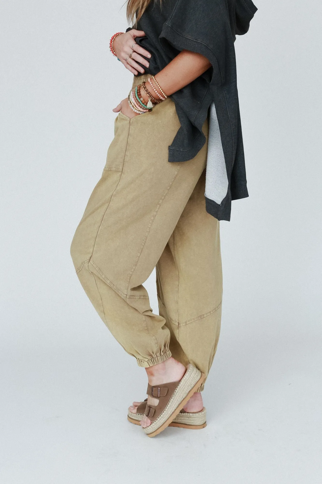 Tranquil Tide Taupe Jogger Pants