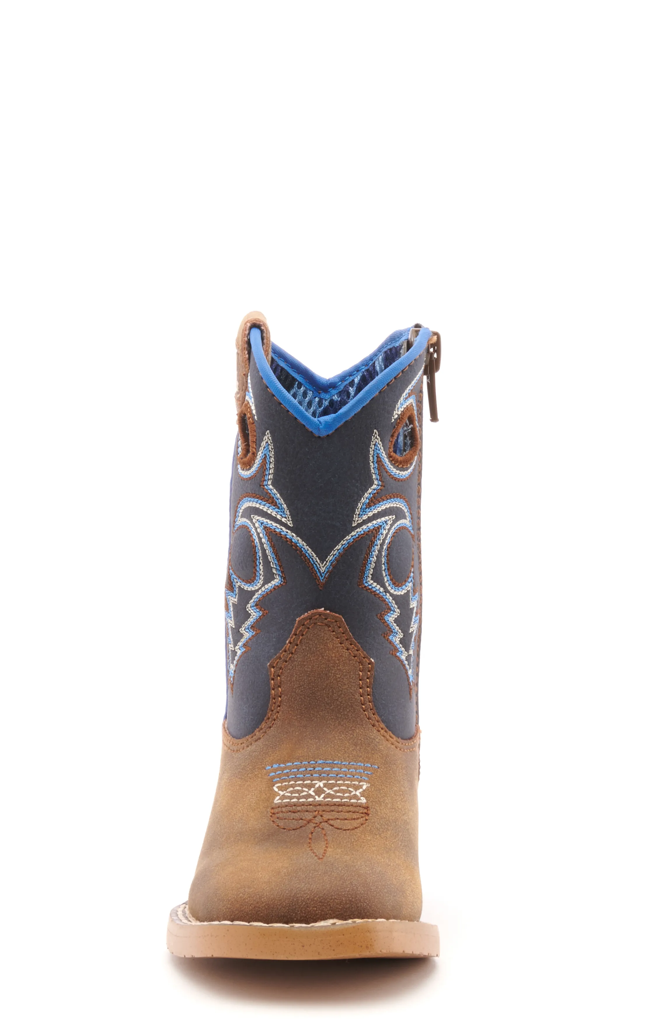 Twister Toddler Ben Baby Bucker Brown and Navy Square Toe Cowboy Boots