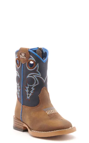 Twister Toddler Ben Baby Bucker Brown and Navy Square Toe Cowboy Boots