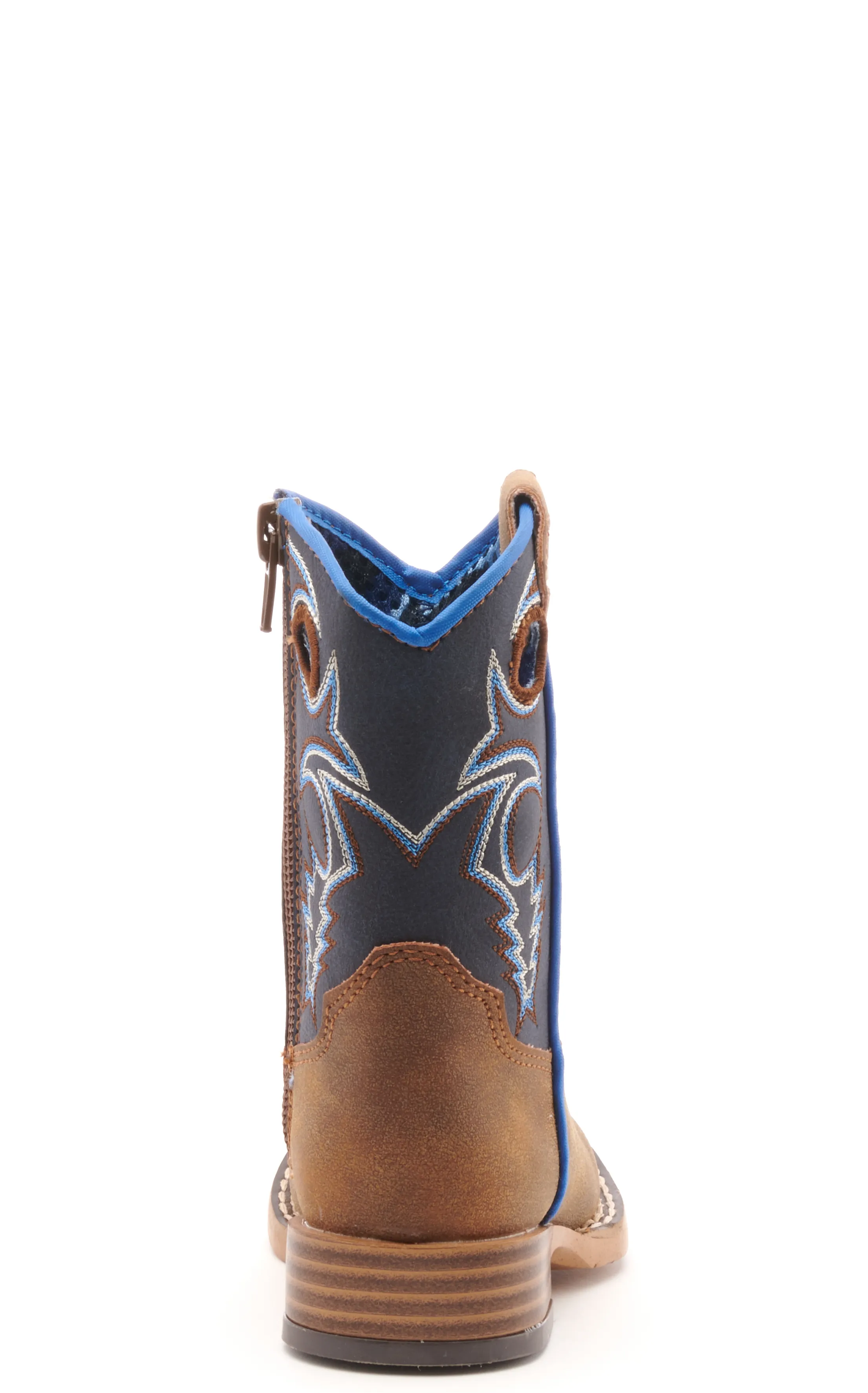 Twister Toddler Ben Baby Bucker Brown and Navy Square Toe Cowboy Boots