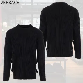 Versace wool leather luxury sweaters