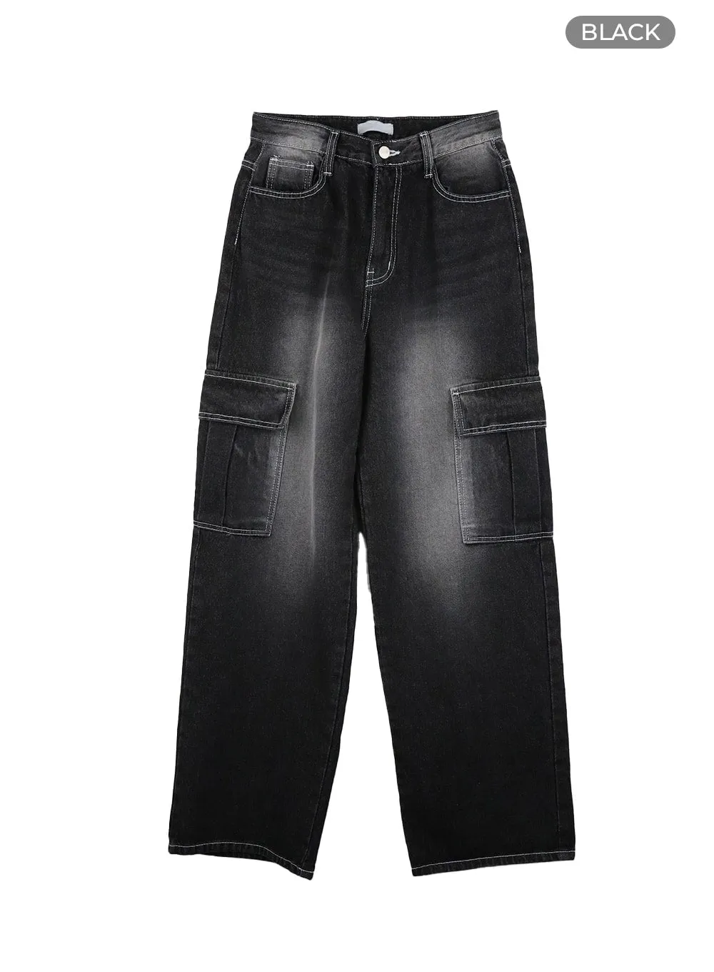 Washed Cargo Baggy Pants, IA417