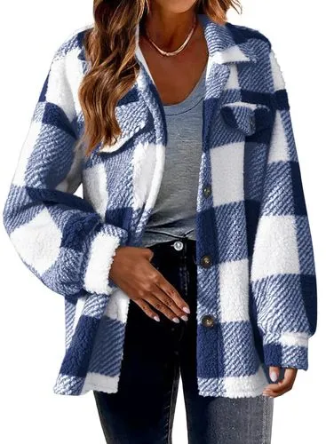 Women's Casual Streetwear Plaid Printing Pocket Single Breasted Coat Woolen Coat