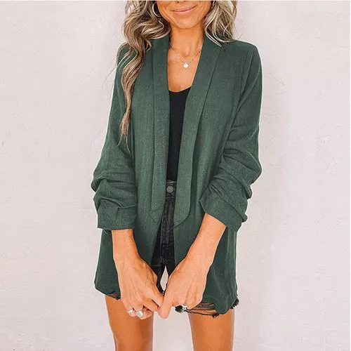 Women's Coat Long Sleeve Blazers Business Solid Color