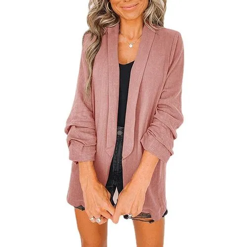 Women's Coat Long Sleeve Blazers Business Solid Color