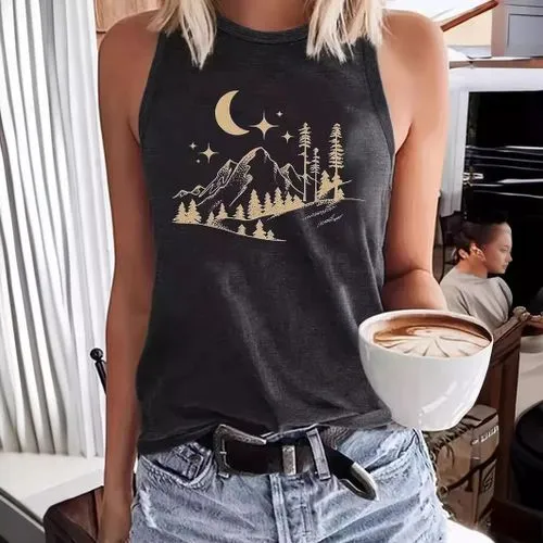 Women's Racerback Tank Tops Tank Tops Printing Streetwear Star Moon