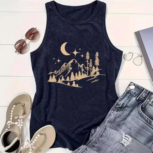 Women's Racerback Tank Tops Tank Tops Printing Streetwear Star Moon