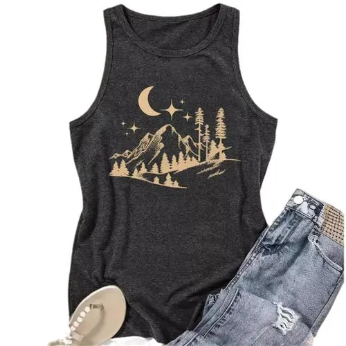 Women's Racerback Tank Tops Tank Tops Printing Streetwear Star Moon