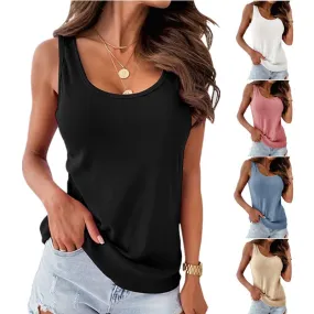 Women's T-shirt Tank Tops Patchwork Casual Solid Color