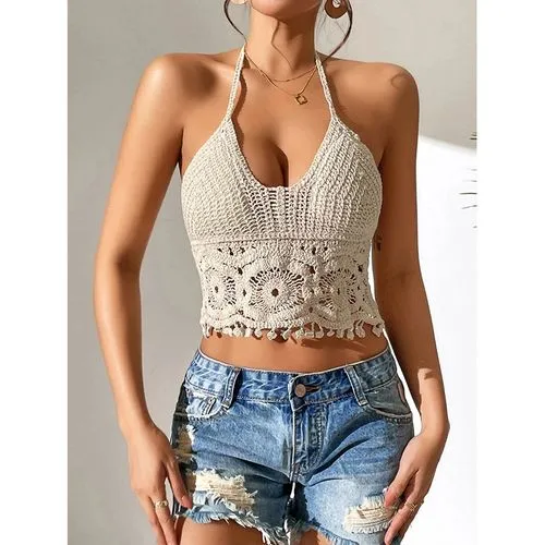 Women's Vest Tank Tops Hollow Out Classic Style Solid Color