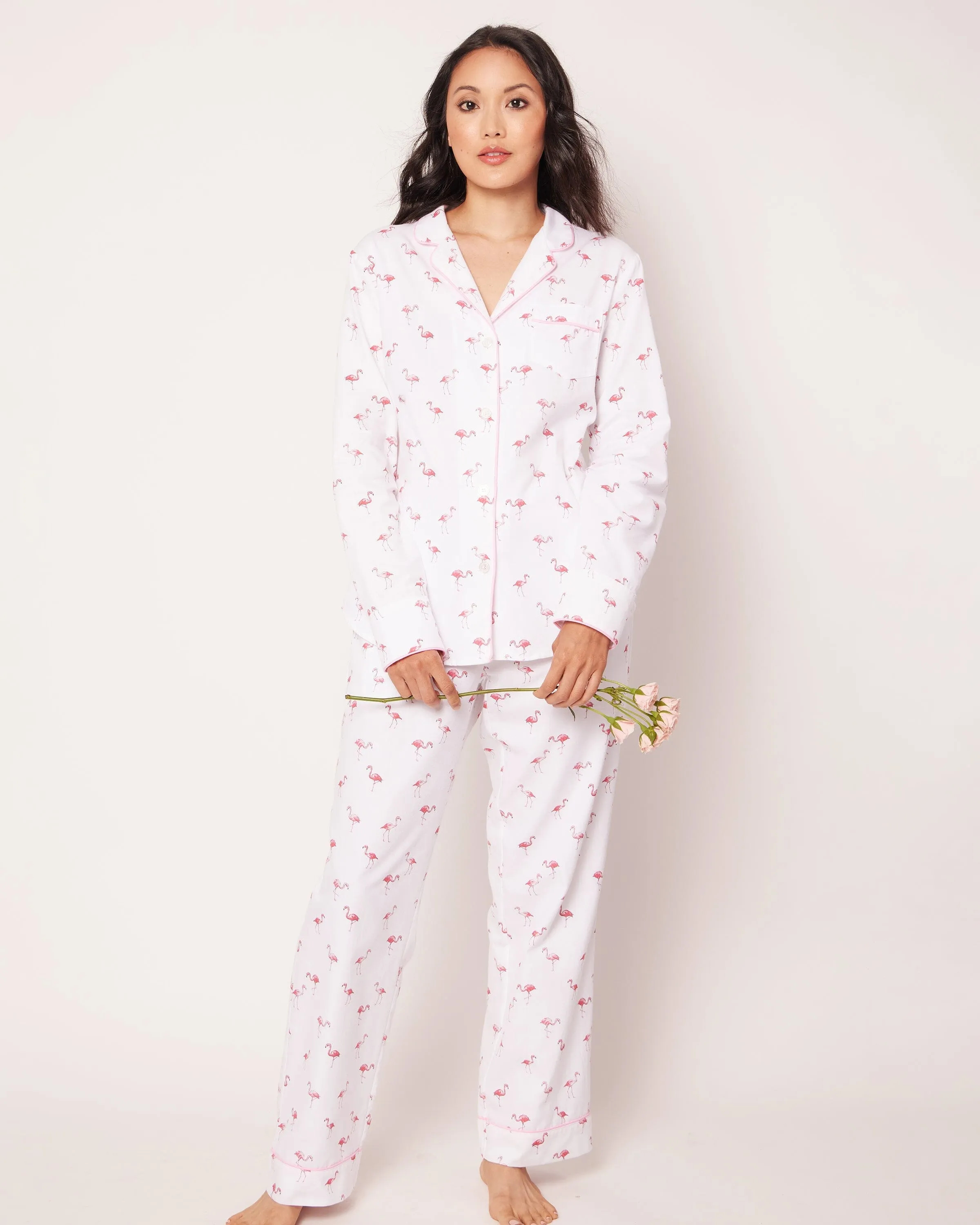 Women's Twill Pajama Set | Flamingos