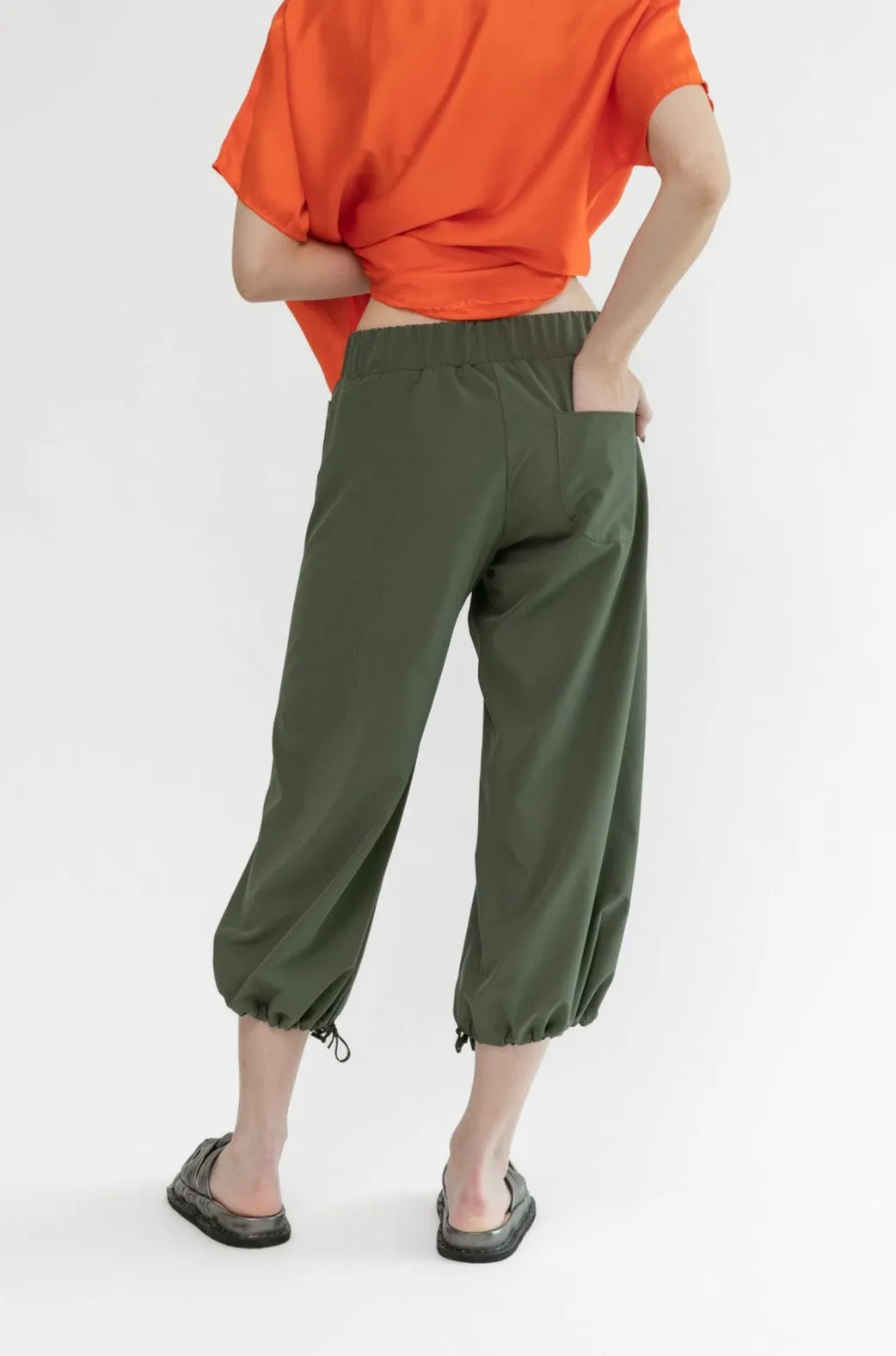 Woven Boba Pants | Olive Green Techno