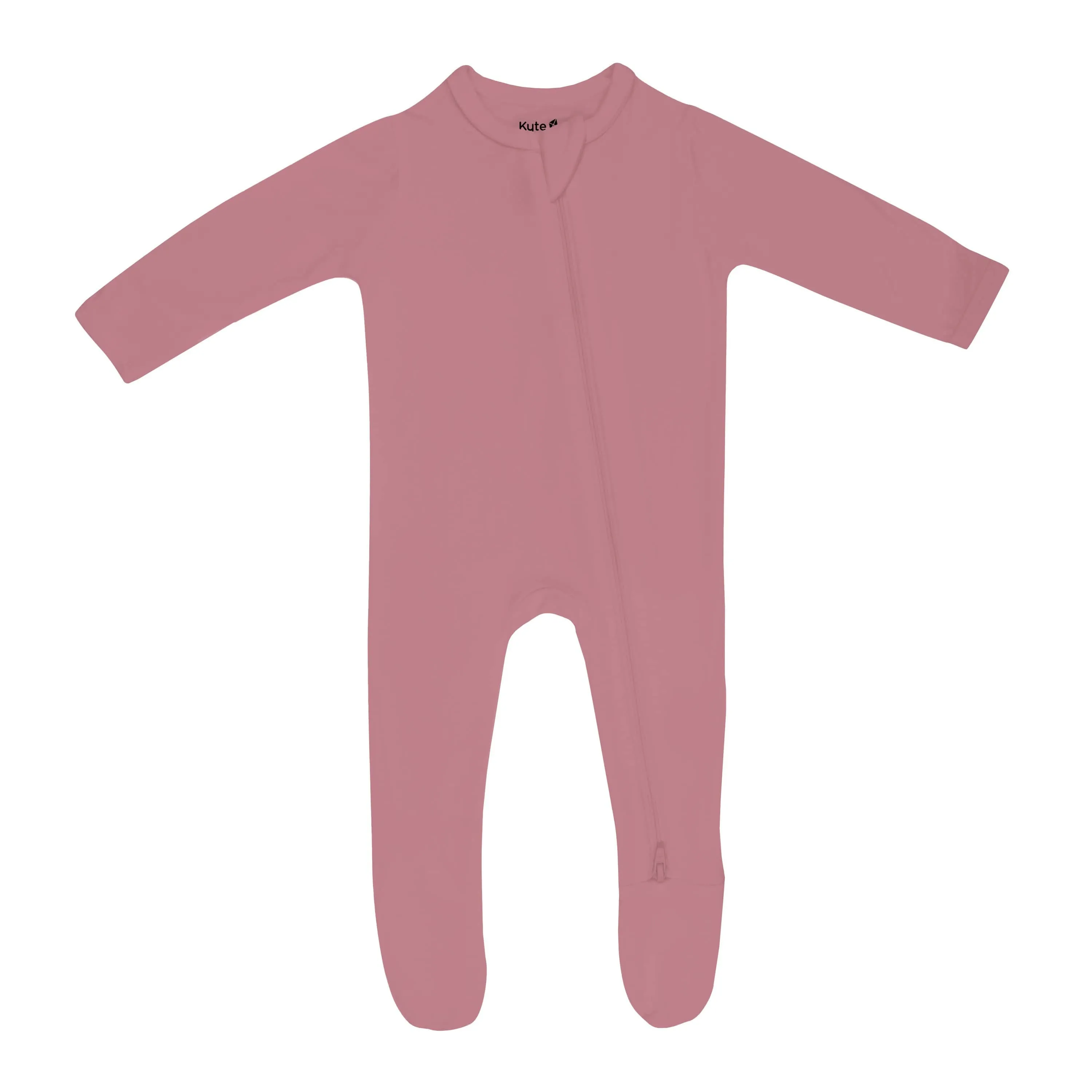 Zippered Footie in Dusty Rose