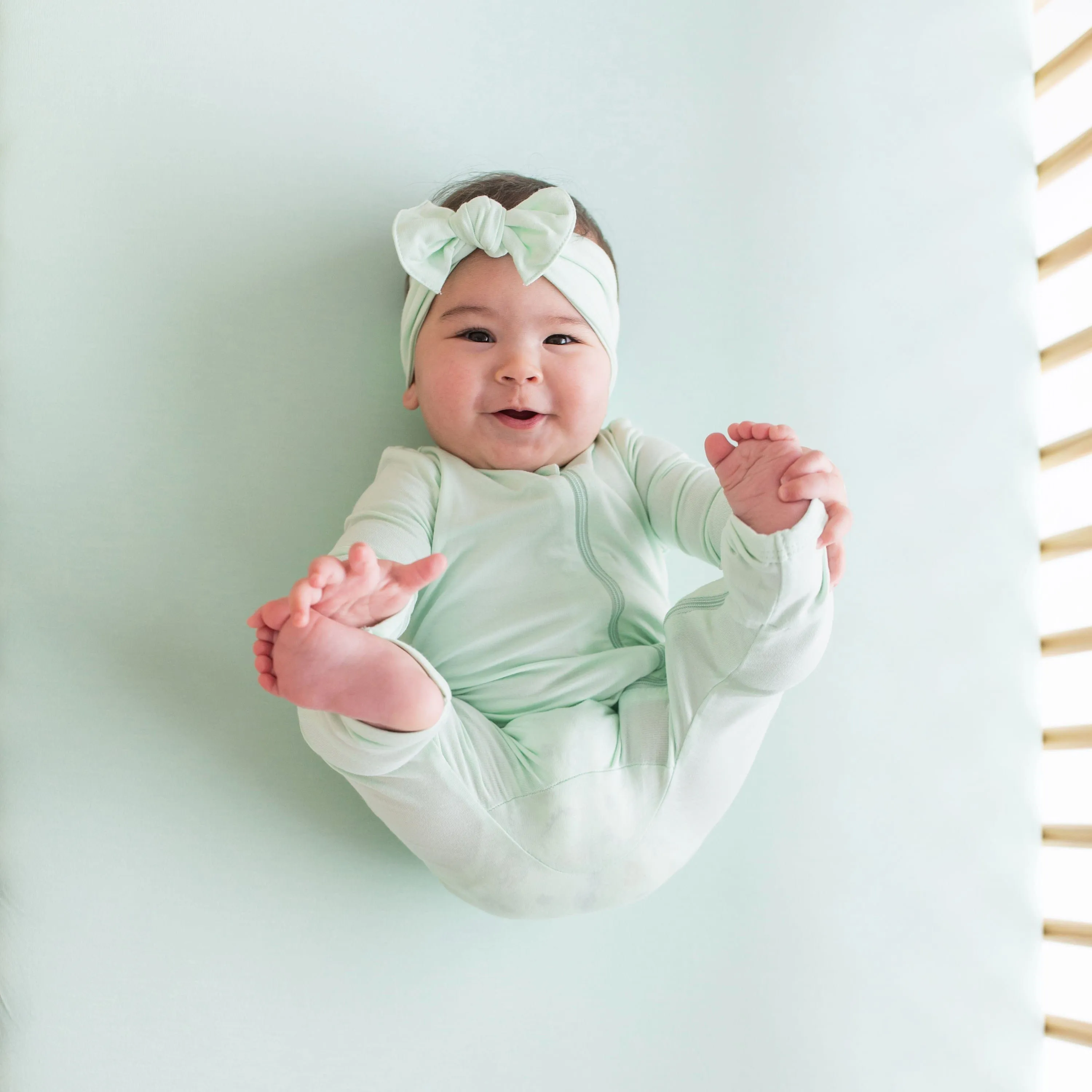 Zippered Romper in Mint